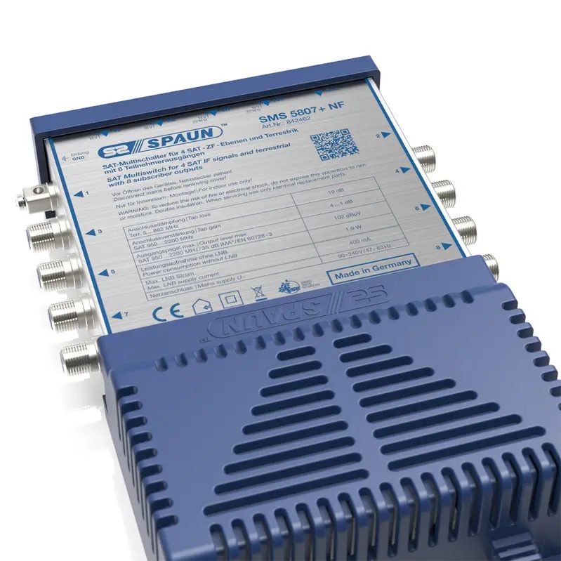Spaun SMS 5807+ NF Multischalter – Typenschild in Nahaufnahme SPAUN SMS-5807+-NF - Multischalter